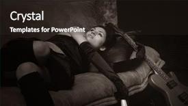  Presentation with singer - Presentation theme enhanced with poditray - striking image of a model background and a  colored foreground