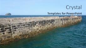  Presentation with rock - Presentation design with portreath-pier-and-gull-rock background and a light blue colored foreground