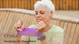  Presentation with active life - Slides enhanced with portriat-of-elderly-woman background and a coral colored foreground