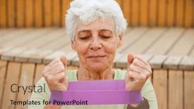  Presentation with active life - Slides enhanced with portriat-of-old-woman background and a coral colored foreground