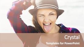  Presentation with kid s happy fathers day - Cool new slide set with portrtait of a happy girl backdrop and a coral colored foreground