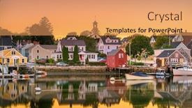  Presentation with usa - Beautiful PPT layouts featuring portsmouth-new-hampshire-usa-townscape backdrop and a coral colored foreground