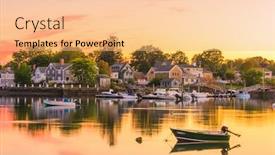  Presentation with usa - Slide deck with portsmouth-new-hampshire-usa-townscape background and a coral colored foreground