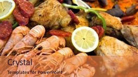  Presentation with paella pan of rice - Slide set with culture iportugal - close up of a pan background and a gold colored foreground