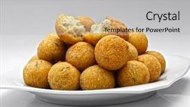  Presentation with dumpling - Audience pleasing presentation theme consisting of delicious cod dumpling backdrop and a light gray colored foreground