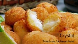  Presentation with dumpling - PPT layouts having delicious cod dumpling background and a gold colored foreground
