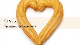  Presentation with shape heart - Beautiful presentation featuring churros - homemade heart shape churro isolated backdrop and a yellow colored foreground