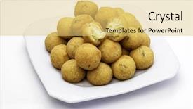  Presentation with salt - Beautiful slides featuring salt cod fritters backdrop and a yellow colored foreground