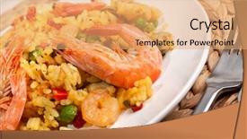  Presentation with spanish - Audience pleasing theme consisting of caribbean cuisine - spanish paella backdrop and a coral colored foreground