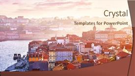  Presentation with antique alexandria - Theme consisting of portugal sunset sun over silhouette background and a  colored foreground