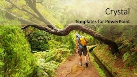  Presentation with canal irrigation - Amazing PPT layouts having irrigation canal - hike in madeira backdrop and a blonde colored foreground