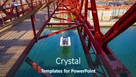  Presentation with country photo - Presentation design consisting of portugalete-the-famous-outboard-flying background and a ocean colored foreground