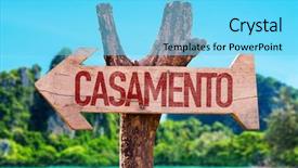  Presentation with beach party invitation - Amazing presentation theme having portuguese arrow with beach backdrop and a  colored foreground