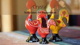  Presentation with ceramics - Amazing PPT layouts having portuguese ceramics barcelos cock rooster backdrop and a red colored foreground