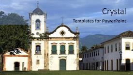  Presentation with brazils rio negro river - Presentation theme with portuguese colonies - paraty rio de jameiro background and a light blue colored foreground