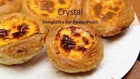  Presentation with egg - Slide deck with portuguese egg tart background and a gold colored foreground