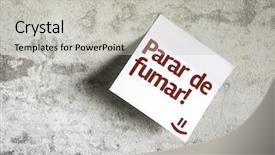  Presentation with stop smoking - Audience pleasing presentation consisting of portuguese on paper note backdrop and a light gray colored foreground