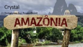  Presentation with rain - Presentation design consisting of portuguese sign with a forest background and a light blue colored foreground