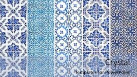  Presentation with photograph - PPT layouts having portuguese tiles with different pattern background and a light blue colored foreground