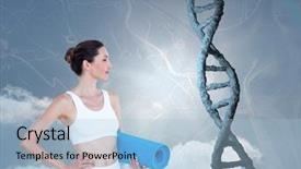  Presentation with digital art - PPT theme having art organisasi - digital composite of porty woman background and a light blue colored foreground