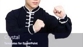  Presentation with chinese chinese - Amazing presentation theme having pose of chinese martial art backdrop and a wine colored foreground