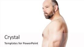  Presentation with creeper image - Presentation theme having poseidon - image of a handsome man background and a white colored foreground