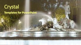  Presentation with square - Slide set consisting of poseidon - night view of the neptuno background and a tawny brown colored foreground