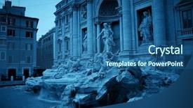  Presentation with rome italy - Presentation theme with poseidon - trevi fountain with baroque style background and a ocean colored foreground