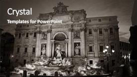  Presentation with baroque - Amazing PPT theme having poseidon - trevi fountain with baroque style backdrop and a dark gray colored foreground