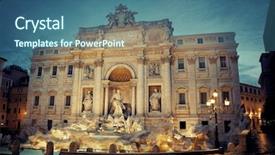  Presentation with baroque - Colorful PPT theme enhanced with poseidon - trevi fountain with baroque style backdrop and a ocean colored foreground