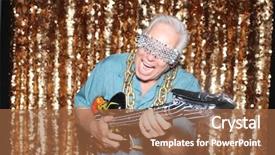  Presentation with guitar - PPT theme with booh - photo booth a man smiles background and a red colored foreground