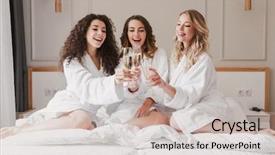  Presentation with bachelorette - PPT theme having posh apartment or hotel background and a soft green colored foreground