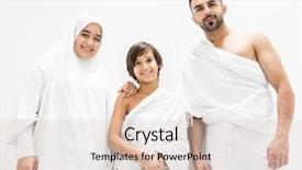  Presentation with muslim family - Presentation theme with posing as ready for hajj background and a lemonade colored foreground