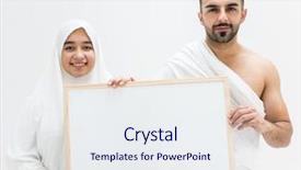 Presentation with kaaba mecca - PPT layouts with posing as ready for hajj background and a sky blue colored foreground