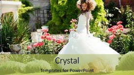  Presentation with bride - Beautiful theme featuring posing at her wedding day backdrop and a yellow colored foreground