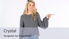  Presentation with emotion - Cool new PPT layouts with posing in a studio environment backdrop and a  colored foreground