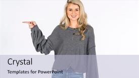  Presentation with environment - Slide set consisting of posing in a studio environment background and a  colored foreground