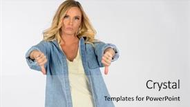  Presentation with client server model - Slides consisting of posing in a studio environment background and a  colored foreground