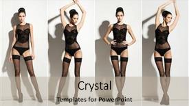  Presentation with fashion - Slide set with posing in stockings and lingerie background and a mint green colored foreground