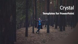  Presentation with dark forest - Beautiful slides featuring posing in the autumn dark backdrop and a dark gray colored foreground