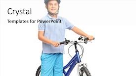  Presentation with next - Cool new PPT layouts with posing next to his bicycle backdrop and a white colored foreground