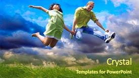  Presentation with white black grafitti - Cool new PPT theme with posing on background on photo backdrop and a tawny brown colored foreground