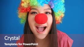  Presentation with funny - Slides enhanced with posing on color background april background and a tawny brown colored foreground