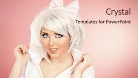  Presentation with pink white - Amazing theme having posing over pink background anime backdrop and a lemonade colored foreground