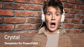  Presentation with mens fashion portrait - Presentation having posing over the brick wall background and a coral colored foreground