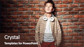  Presentation with brick wall - Slides consisting of posing over the brick wall background and a tawny brown colored foreground