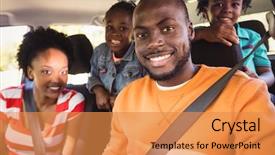  Presentation with family - Slide deck featuring posing together in a car background and a gold colored foreground