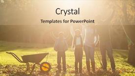  Presentation with family day - Beautiful slide deck featuring posing together with arms raised backdrop and a  colored foreground