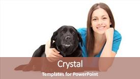  Presentation with female abstract black - Amazing PPT theme having posing with a black dog backdrop and a coral colored foreground