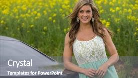  Presentation with muscle - Colorful PPT theme enhanced with posing with a muscle car backdrop and a gray colored foreground